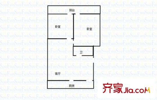 中環(huán)花園 2室 戶型圖
