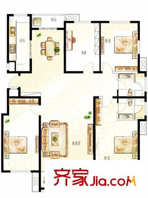 逸城山色戶型圖享逸四居 4室2廳2衛(wèi)1廚