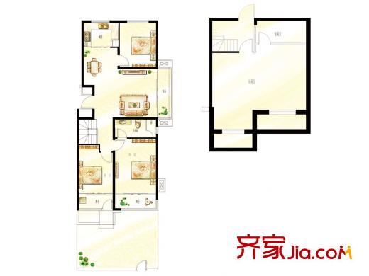 逸城山色戶型圖云逸空墅 4室3廳2衛(wèi)1廚