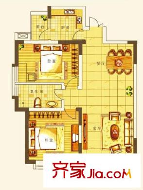 文華園 2室 戶型圖