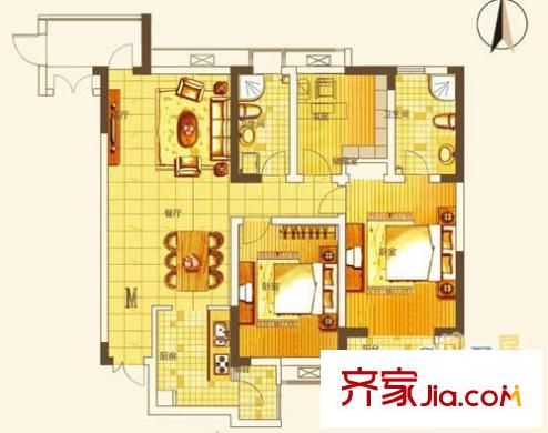 文華園 3室 戶型圖