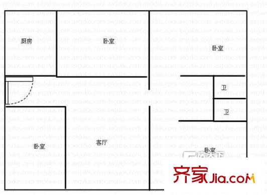 濼安家園戶型圖422 4室2廳2衛(wèi)1廚