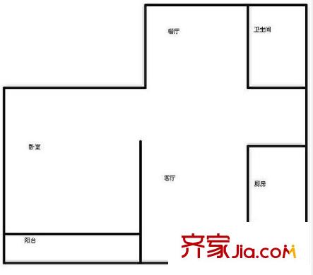 濼安家園戶型圖121 1室2廳1衛(wèi)1廚