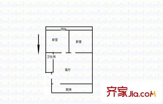 西沙小區(qū) 2室 戶型圖