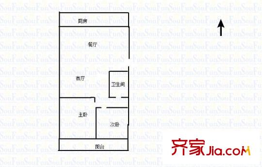 金山花園 2室 戶型圖