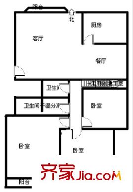 金山花園 3室 戶型圖
