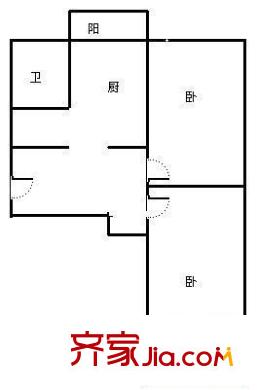 濟南匯苑家園 2居室 戶型圖