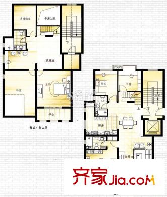 東山墅戶型圖臨風寓墅B 5室3廳3衛(wèi)