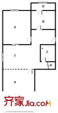 張莊路單位宿舍 2室 戶型圖