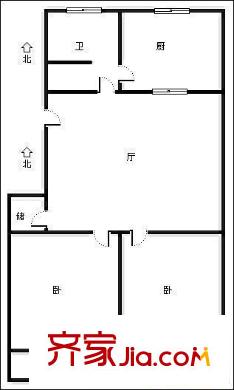 五龍居苑 2居室 戶型圖