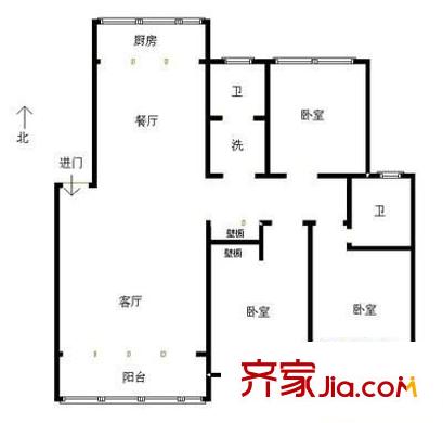 勞動廳宿舍 3室 戶型圖