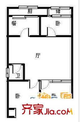 勞動(dòng)廳宿舍 3室 戶型圖