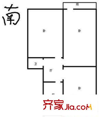 建筑新村 3室 戶型圖