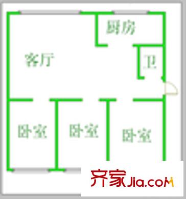 建筑新村 3室 戶型圖