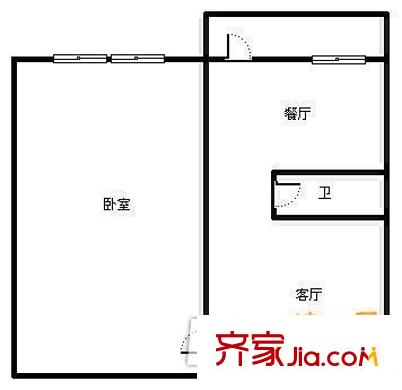 建筑新村 1居室 戶型圖