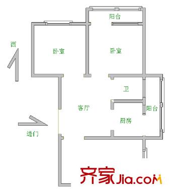 二合里小區(qū) 3室 戶型圖