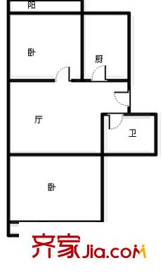 正覺寺小區(qū) 2室 戶型圖
