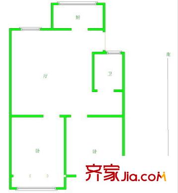 正覺寺小區(qū) 2室 戶型圖