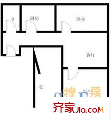 正覺(jué)寺小區(qū) 2室 戶型圖