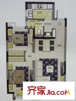 恒生伴山戶型圖戶型圖 2室2廳1衛(wèi)1廚
