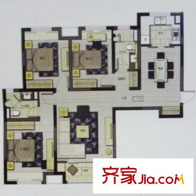 恒生伴山戶型圖戶型圖 3室2廳2衛(wèi)1廚
