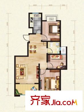 宏瑞國際星城30#樓標準層B1戶型 3室2廳1衛(wèi)1廚
