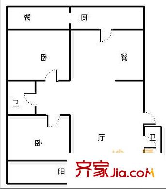 中環(huán)花園 2室 戶型圖