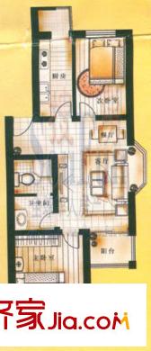 世紀(jì)中華城戶型圖2室2廳1衛(wèi)