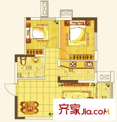 文華園 2室 戶型圖
