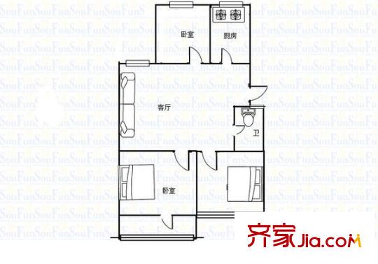 濼安家園 3室 戶型圖