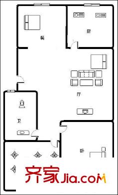 濼安家園 3室 戶型圖