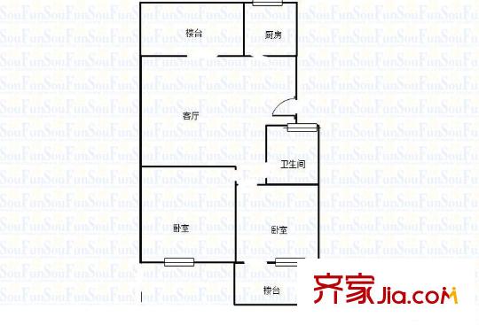 宸宇花園 2室 戶型圖