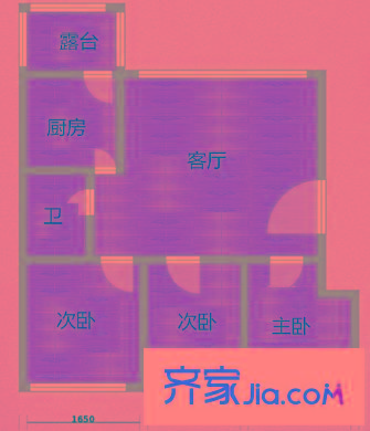 玫瑰花園 3室 戶型圖