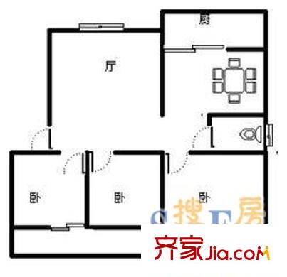 玫瑰花園 3室 戶型圖