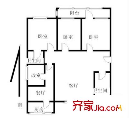 玫瑰花園 3室 戶型圖