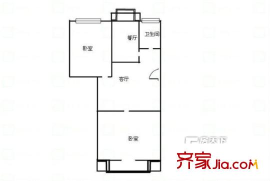 新沙小區(qū) 2居室 戶型圖
