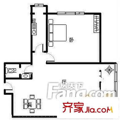 貴都花園 1室 戶型圖