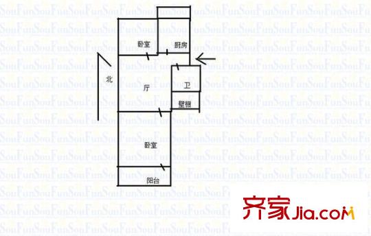 貴都花園 2室 戶型圖