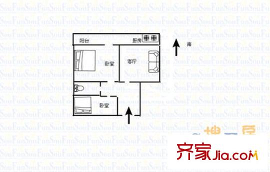 貴都花園 2室 戶型圖