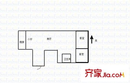 西沙小區(qū) 2室 戶型圖