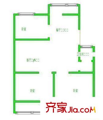 張莊路單位宿舍 3室 戶型圖