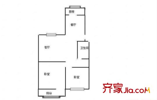 五龍居苑 2居室 戶型圖