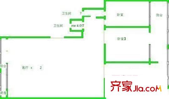 勞動廳宿舍 3室 戶型圖