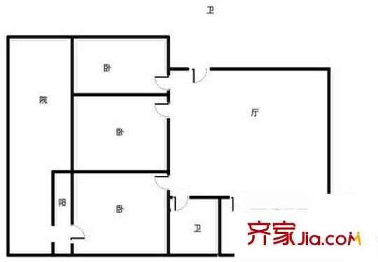 建筑新村 3室 戶型圖