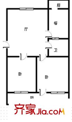 建筑新村 2室 戶型圖