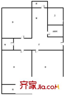 建筑新村 3室 戶型圖