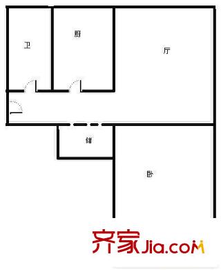 建筑新村 1居室 戶型圖