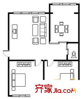 黃臺電廠二宿舍 2室 戶型圖