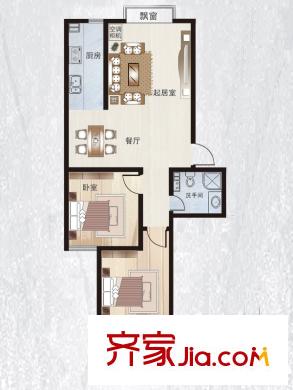 實力伴云居戶型圖10號樓3戶型 2室戶型圖 2室2廳1衛(wèi)