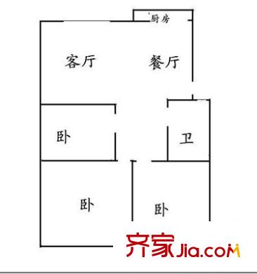 竹園馨居 3室 戶型圖